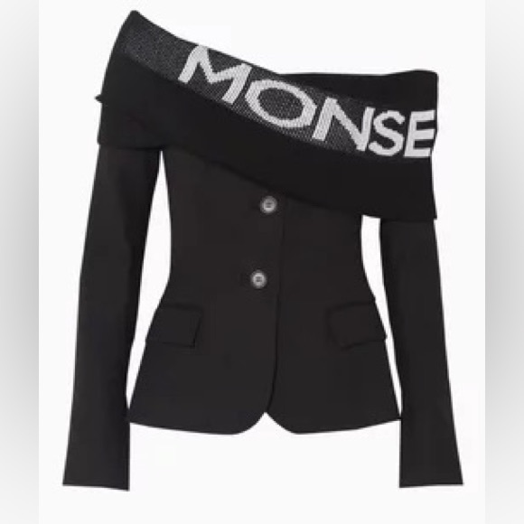 Monse Black Logo Shawl Jacket - Picture 5 of 5